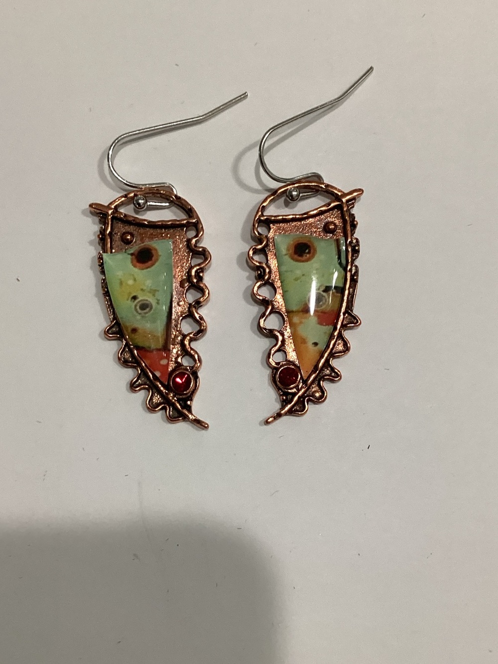 Fashion Jewelry Multicolor Copper-Tone Dangle Earrings